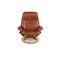 Brown Leather Stressless Consul Recliner Armchair & Stool, Set of 2, Image 8