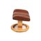 Brown Leather Stressless Consul Recliner Armchair & Stool, Set of 2 16