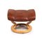 Brown Leather Stressless Consul Recliner Armchair & Stool, Set of 2, Image 15