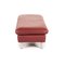 Red Leather Loop Ottoman or Footstool from Willi Schillig 7