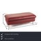 Red Leather Loop Ottoman or Footstool from Willi Schillig 2