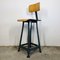 Industrial Metal Stool with Backrest, Immagine 3