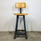 Industrial Metal Stool with Backrest 1