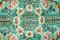 Vintage Turkish Oriental Handmade Green Oushak Wool Hallway Rug with Farmhouse Decor, Immagine 5