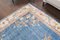 Vintage Turkish Oriental Handmade Blue Oushak Wool Hallway Rug with Farmhouse Decor, Immagine 6