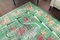 Vintage Turkish Oriental Handmade Green Oushak Wool Hallway Rug with Farmhouse Decor, Immagine 6