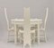 Sculptural Backed Chairs & Dining Table, 1980s, Set of 5 1