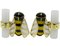 Berca Hand Enameled Bee Shaped White Agate Yellow Gold Cufflinks, Set of 2 1