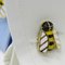 Berca Hand Enameled Bee Shaped White Agate Yellow Gold Cufflinks, Set of 2 5