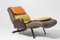 Painted Iron & Leather Chaise Lounge by Giovanni Offredi for Saporiti, 1970s, Imagen 1