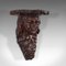 Antique American Carved Oak Figure Candle Bracket, 1800s, Image 2