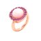 Berca Pink Sapphire Round Pale Rose Opal Cabochon Rose Gold Cocktail Ring, Immagine 2