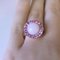 Berca Pink Sapphire Round Pale Rose Opal Cabochon Rose Gold Cocktail Ring, Immagine 6