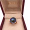 Berca Blue Sapphire Round Natural Labradorite Cabochon Rose Gold Cocktail Ring 2