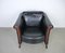 Black Leather Esprit Armchairs, France, 1980s, Set of 2 11