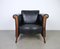 Black Leather Esprit Armchairs, France, 1980s, Set of 2 5