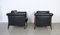Black Leather Esprit Armchairs, France, 1980s, Set of 2 4