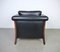 Black Leather Esprit Armchairs, France, 1980s, Set of 2 8