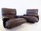 Brown Leather Marsala Chairs by Michel Ducaroy for Ligne Roset, Set of 2 5