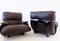 Brown Leather Marsala Chairs by Michel Ducaroy for Ligne Roset, Set of 2 3