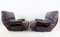 Brown Leather Marsala Chairs by Michel Ducaroy for Ligne Roset, Set of 2 1