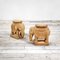 Elephant Tables with Removable Trays in Rattan Attributed to Vivai del Sud, 1970s, Set of 2, Immagine 2