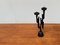 Vintage Brutalist Sculptural Metal Candleholder, Immagine 24