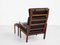 Mid-Century Danish Teak and Leather Lounge Chair and Ottoman by Illum Wikkelsø for Niels Eilersen 2