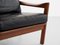 Mid-Century Danish Lounge Chair and Ottoman in Teak and Leather by Illum Wikkelsø for Niels Eilersen, Set of 2, Image 6