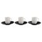 Porcelain Noire Mocha Cups With Saucers by Tapio Wirkkala for Rosenthal, Set of 6, Image 1