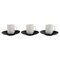 Porcelain Noire Mocha Cups With Saucers by Tapio Wirkkala for Rosenthal, Set of 6, Immagine 1