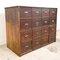 Antique French Wooden Bank of Drawers, Immagine 5