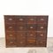 Antique French Wooden Bank of Drawers, Image 1