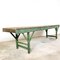 Antique Green Wooden Market Stall Table 2