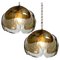 Smoked Glass and Brass Pendant Lights in the Style of Kalmar, 1970s, Set of 2 1
