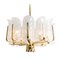 Large Glass & Brass Chandeliers by Orrefors for Carl Fagerlund, Set of 2, Immagine 8