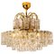 Glass and Brass Chandelier from Doria, 1960, Image 1