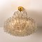 Glass and Brass Chandelier from Doria, 1960 2