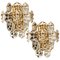 One of the Four Large Gilt Brass Faceted Crystal Sconces Wall Lights Kinkeldey From Cor 7