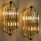 Italian Murano Glass and Gilt Brass Sconces in the Style of Venini, Set of 2 6