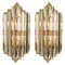 Italian Murano Glass and Gilt Brass Sconces in the Style of Venini, Set of 2, Image 1