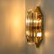 Italian Murano Glass and Gilt Brass Sconces in the Style of Venini, Set of 2 12