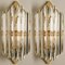 Italian Murano Glass and Gilt Brass Sconces in the Style of Venini, Set of 2, Image 4