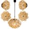 Amber Bubble Glass Pendant Lights by Helena Tynell for Cor, 1960s, Set of 6 2