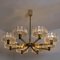 Large Glass and Brass Chandelier from Doria, 1960s 8