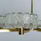 Large Glass and Brass Chandelier from Doria, 1960s 4