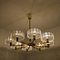 Large Glass and Brass Chandelier from Doria, 1960s 14