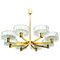 Large Glass and Brass Chandelier from Doria, 1960s, Immagine 1