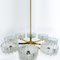 Large Glass and Brass Chandelier from Doria, 1960s 17