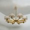 Large Glass and Brass Chandelier from Doria, 1960s, Immagine 3
